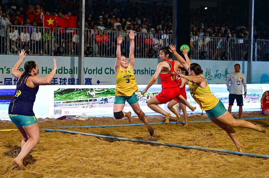 Beach handball makes a splash in China with world championship debut