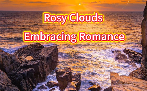 Rosy clouds embracing romance